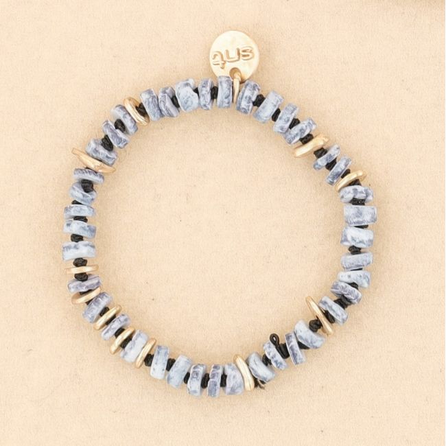 METAL NACRE BEADS ELASTIC BRACELET