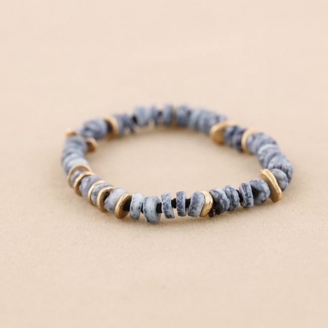 METAL NACRE BEADS ELASTIC BRACELET