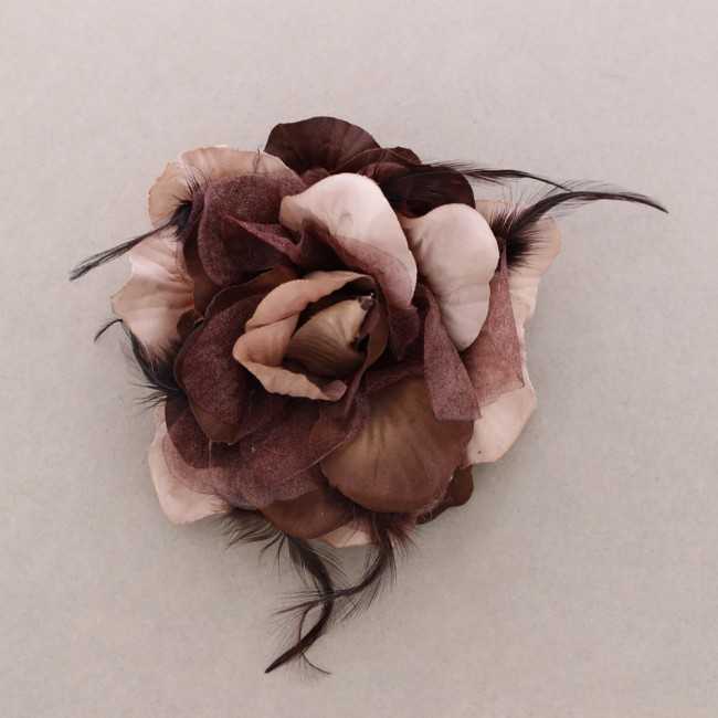 FABRIC FLOWER BROOCH WITH...