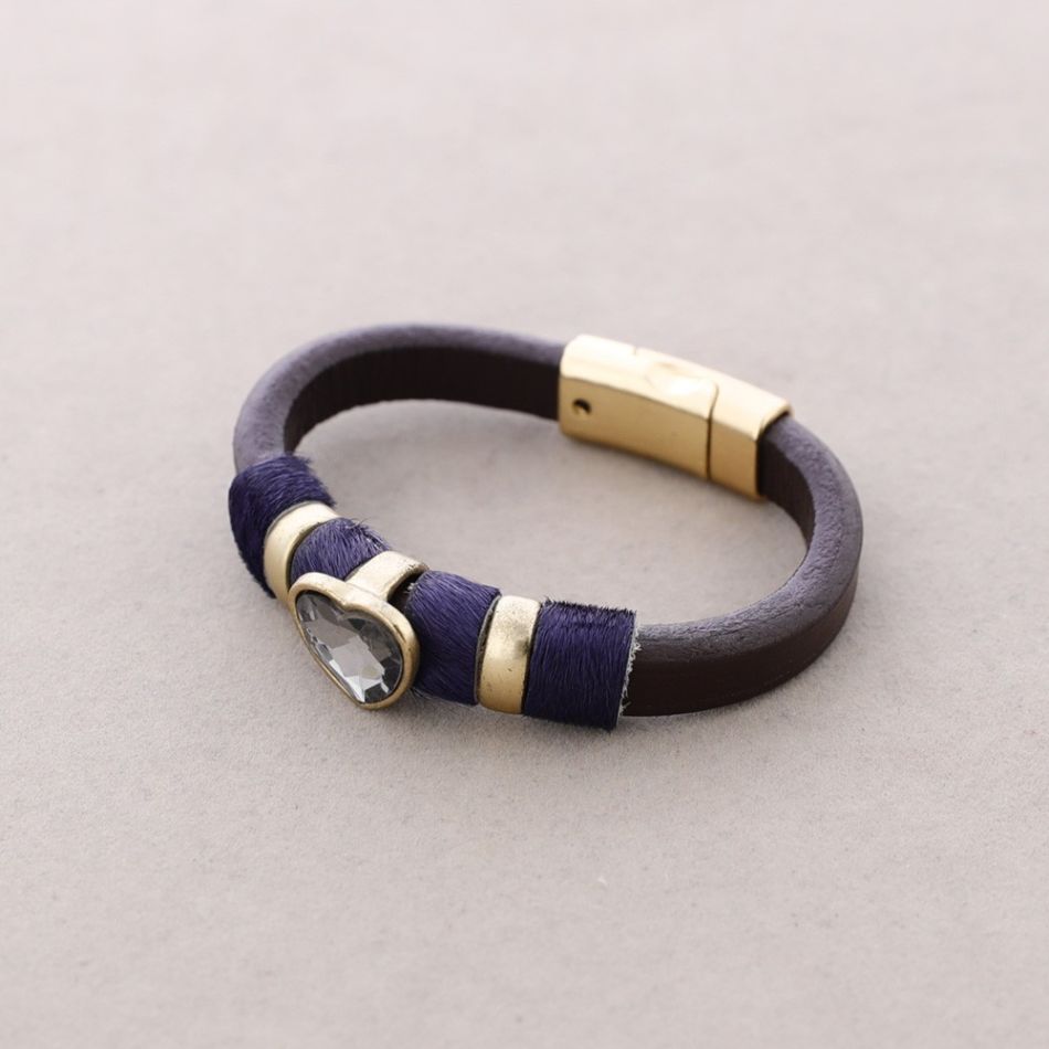 PULSERA CUERO CUENTAS