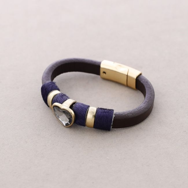 PULSERA CUERO CUENTAS