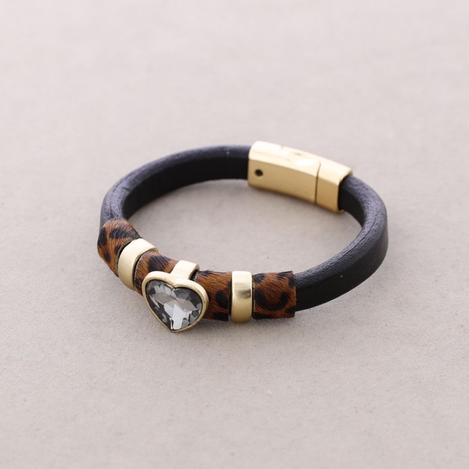 PULSERA CUERO CUENTAS
