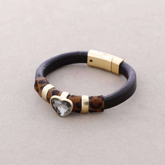 PULSERA CUERO CUENTAS