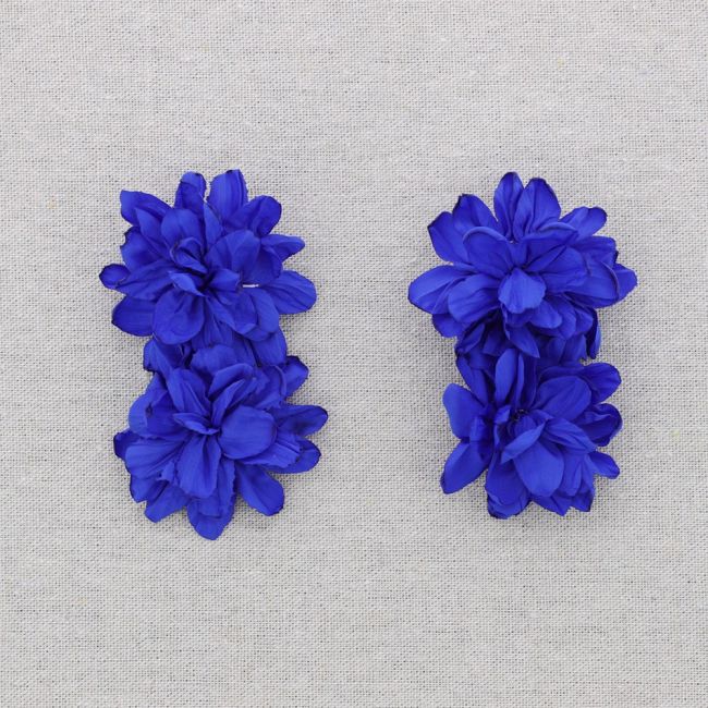 DOUBLE FABRIC FLOWER EARRINGS