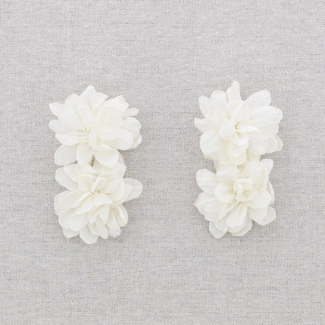 DOUBLE FABRIC FLOWER EARRINGS