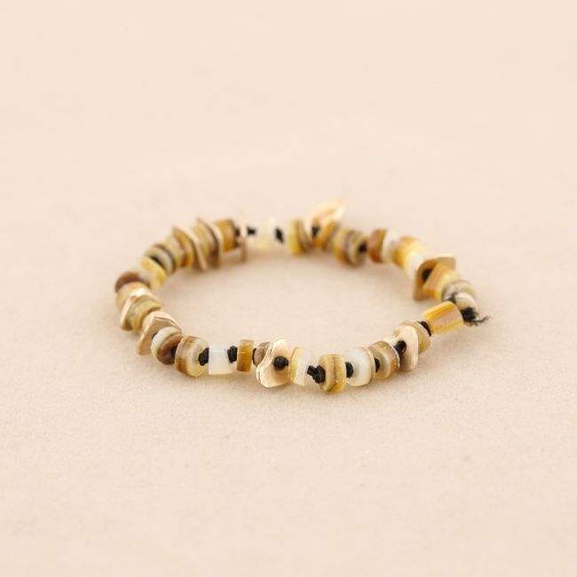 METAL NACRE BEADS ELASTIC BRACELET