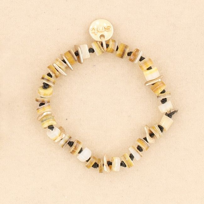 METAL NACRE BEADS ELASTIC BRACELET