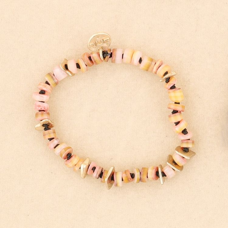 METAL NACRE BEADS ELASTIC BRACELET