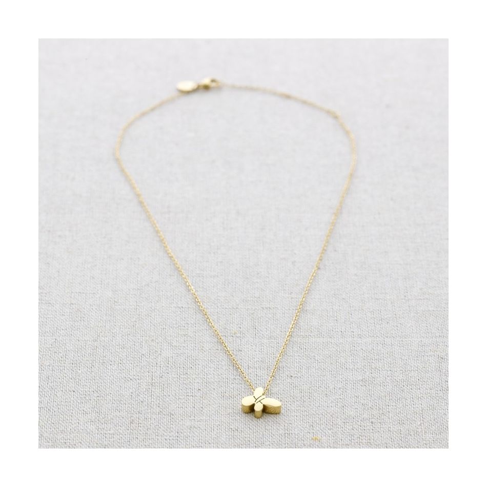 BUTTERFLY PENDANT STEEL SHORT NECKLACE