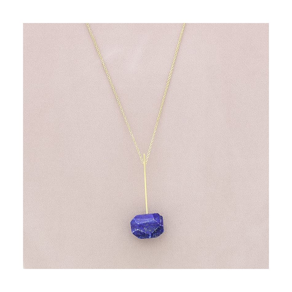 STONE BAR STEEL SHORT NECKLACE