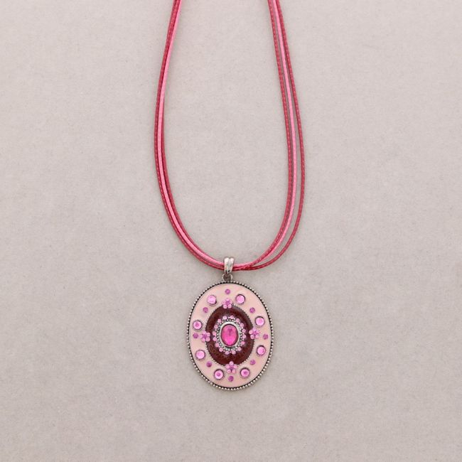 COLLAR COLG. METAL ESMALTE CRISTAL