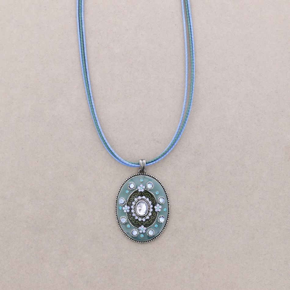 COLLAR COLG. METAL ESMALTE CRISTAL