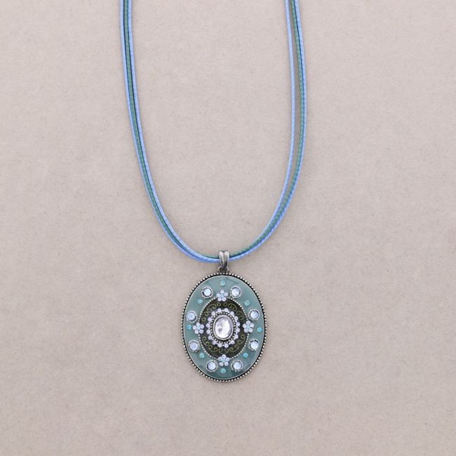 COLLAR COLG. METAL ESMALTE CRISTAL