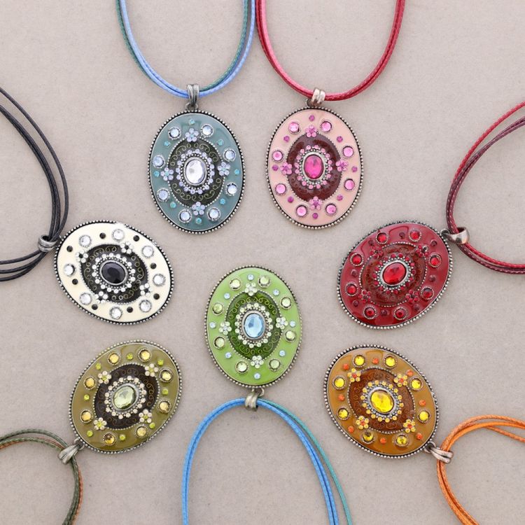 COLLAR COLG. METAL ESMALTE CRISTAL 2