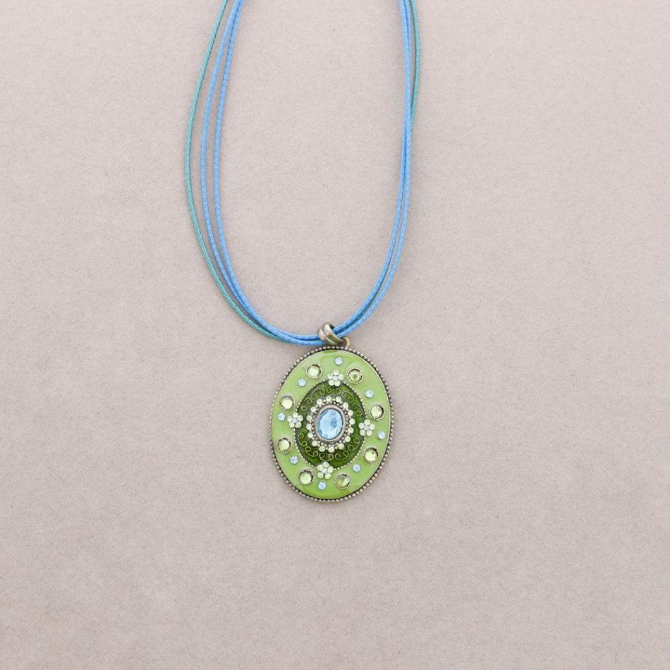 COLLAR COLG. METAL ESMALTE CRISTAL