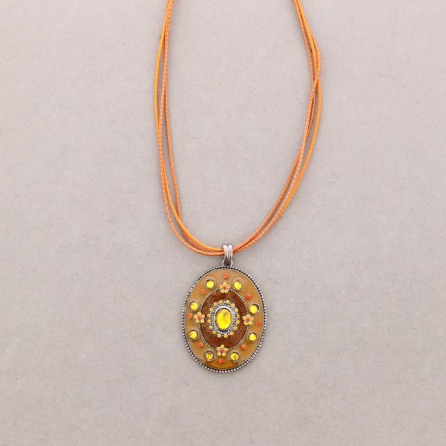 COLLAR COLG. METAL ESMALTE CRISTAL