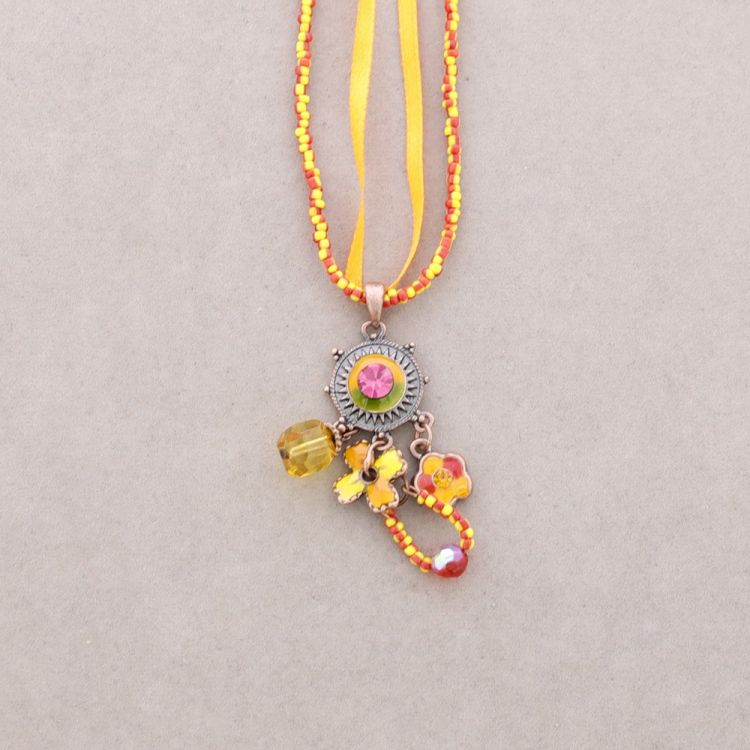 COLLAR COLG. ESMALTE CRISTAL ABALORIOS 2