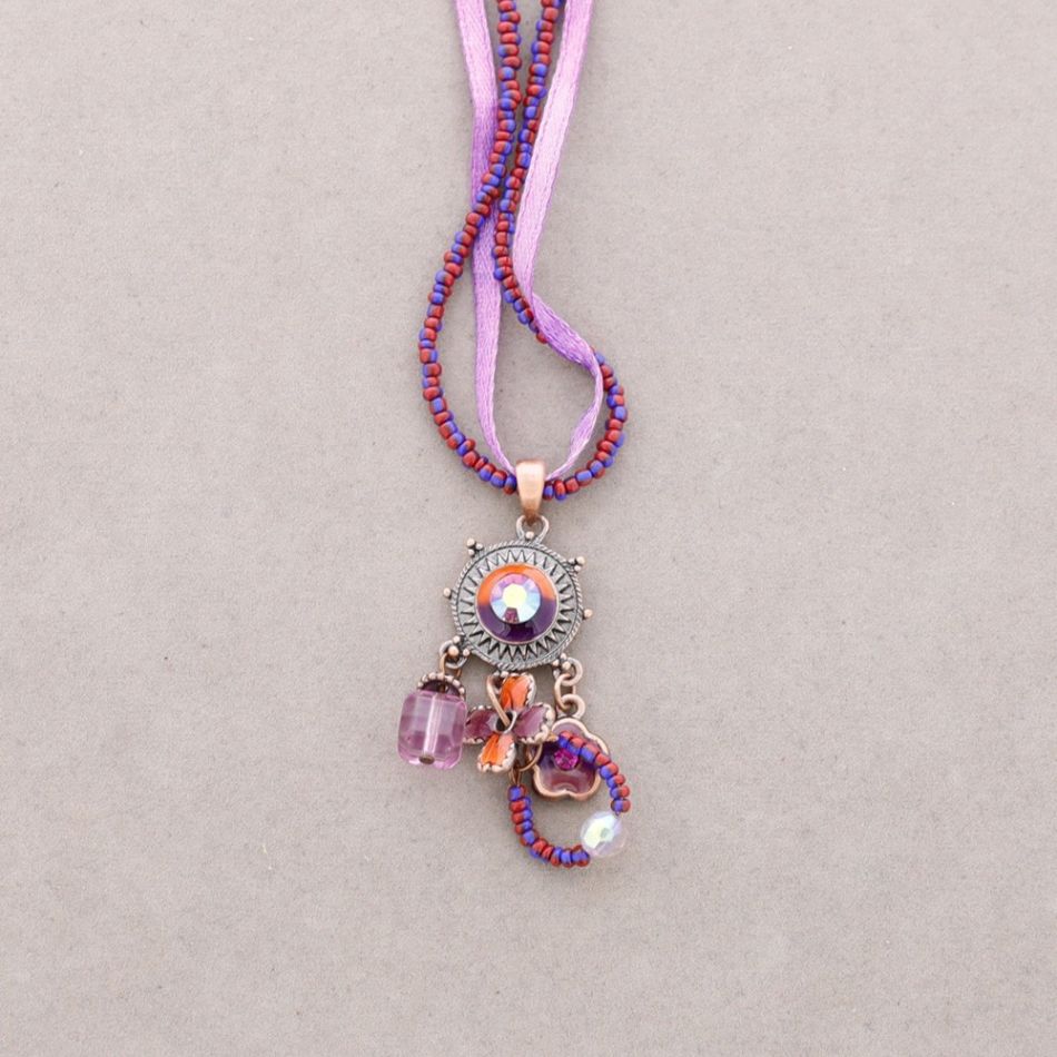 COLLAR COLG. ESMALTE CRISTAL ABALORIOS