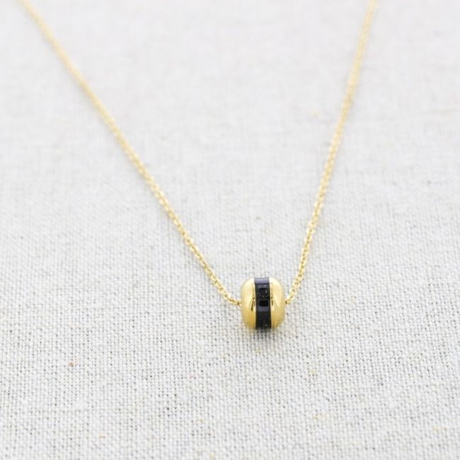 STEEL ENAMEL BALL SHORT NECKLACE