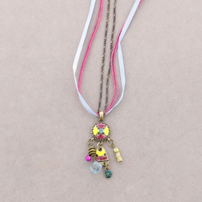 COLLAR COLG. ESMALTE CRISTAL ABALORIOS
