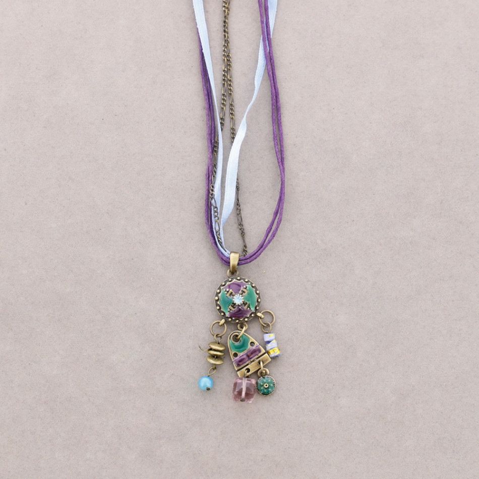 COLLAR COLG. ESMALTE CRISTAL ABALORIOS