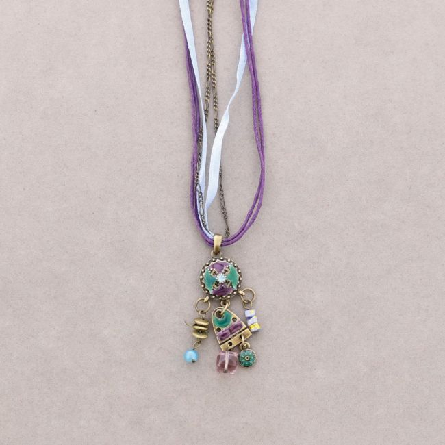 COLLAR COLG. ESMALTE CRISTAL ABALORIOS