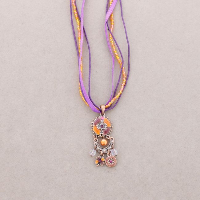 COLLAR COLG. ESMALTE CRISTAL ABALORIOS