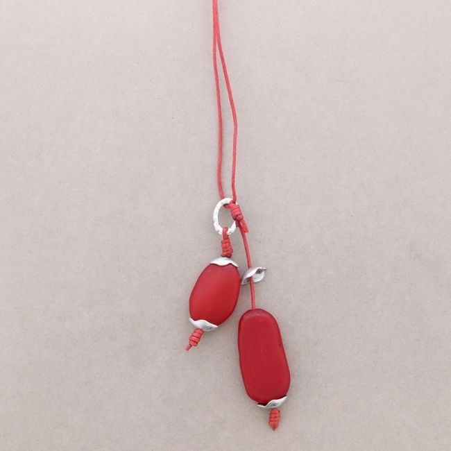 COLLAR LARGO CUENTAS RESINA