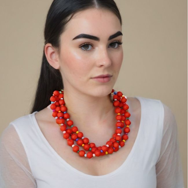 3 TWISTS RESIN BEADS CHOKER