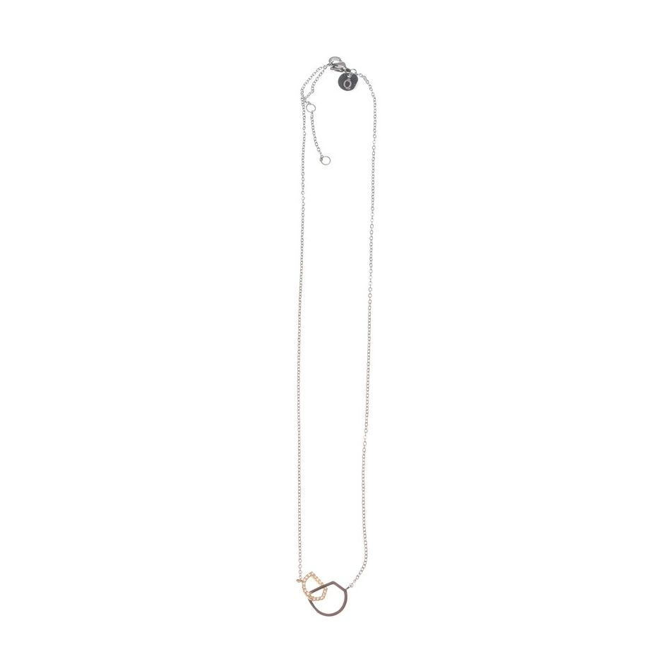 DOUBLE RING IRREGULAR STRASS STEEL CHOKER