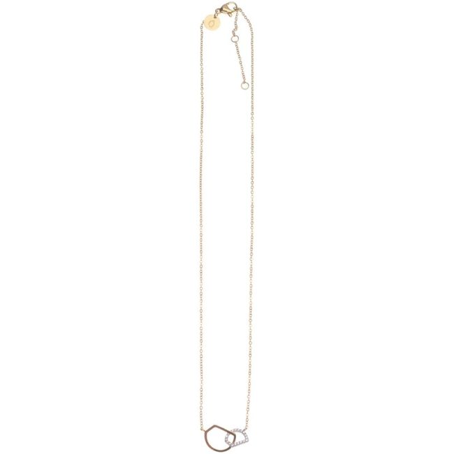 GARGANTILLA ACERO DOBLE ANILLA IRREGULAR STRASS