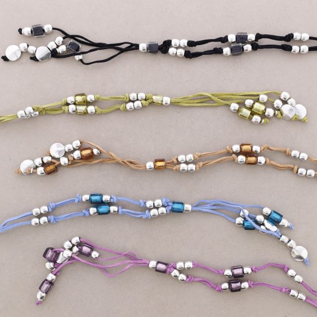 LONG NECKLACE WITH METAL CRYSTAL BEADS