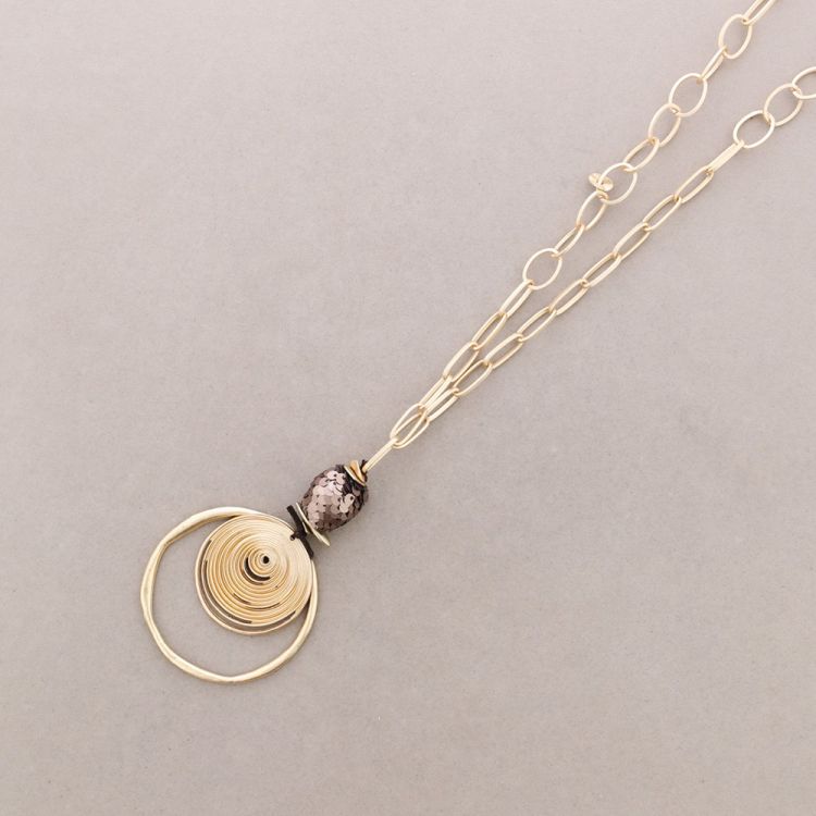 COLLAR LARGO COLGANTE ESPIRAL METAL 2