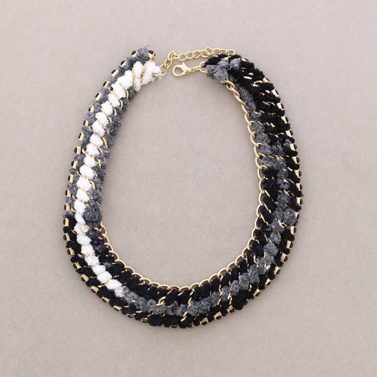 BRAIDED CORD CHAIN SHORT NECKLACE 2