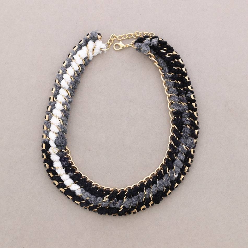 BRAIDED CORD CHAIN SHORT NECKLACE