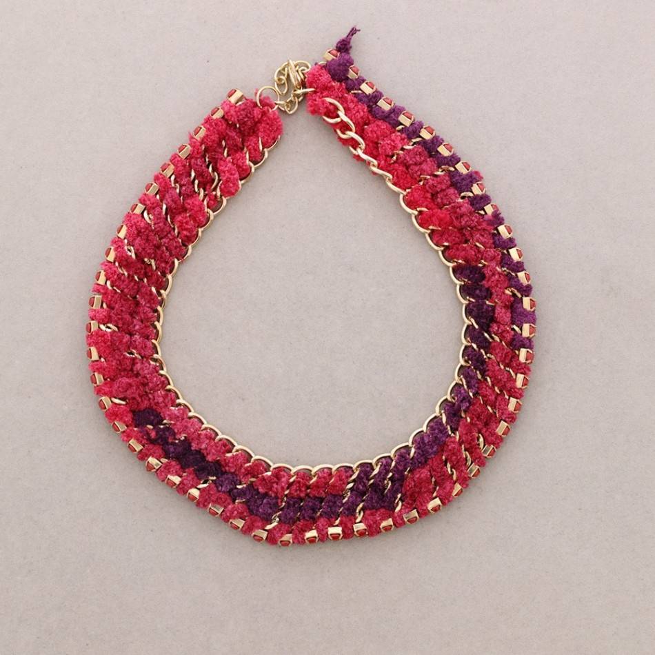BRAIDED CORD CHAIN SHORT NECKLACE