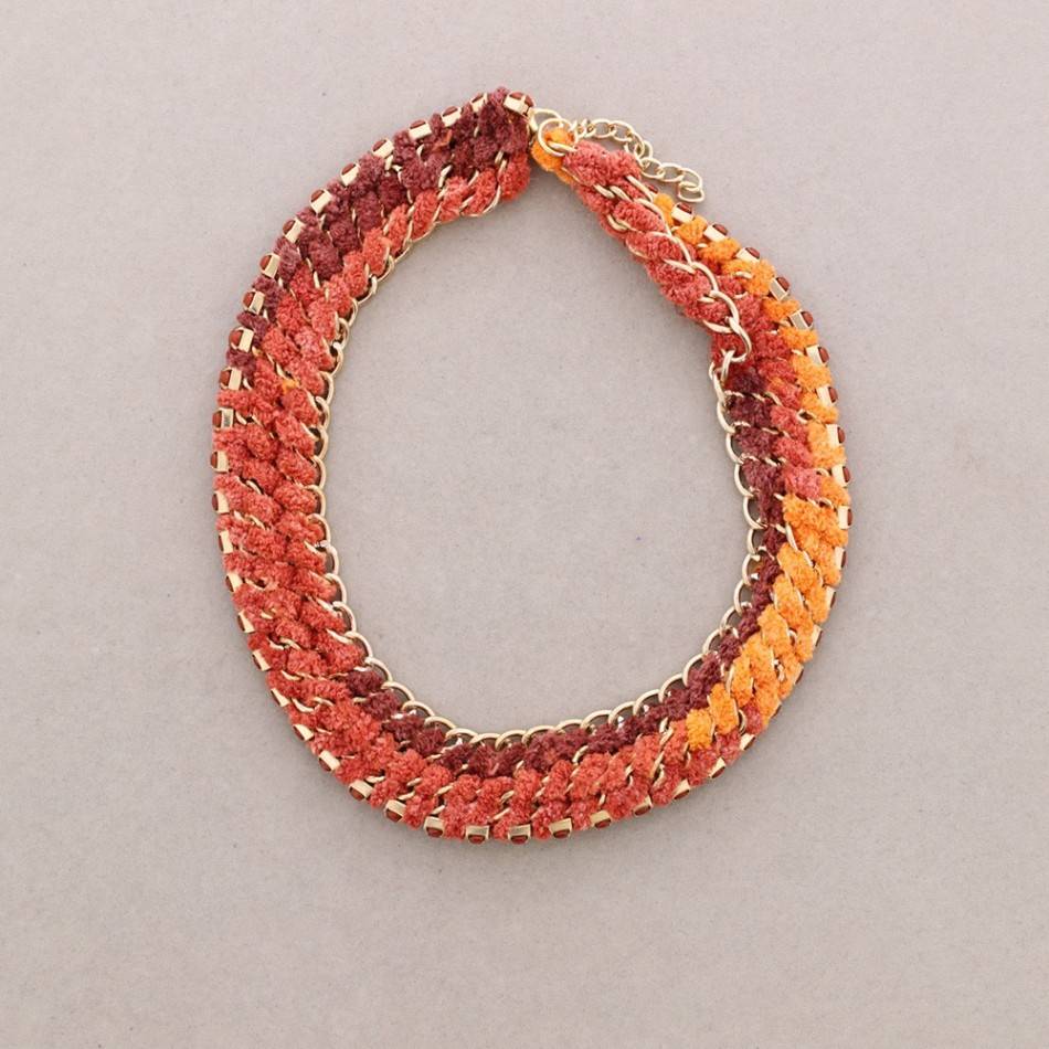 BRAIDED CORD CHAIN SHORT NECKLACE