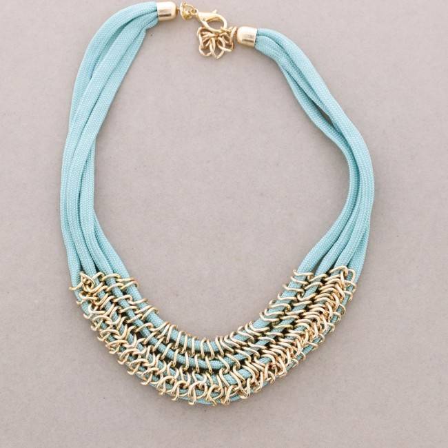 SHORT NECKLACE FOUR ROWS RINGS