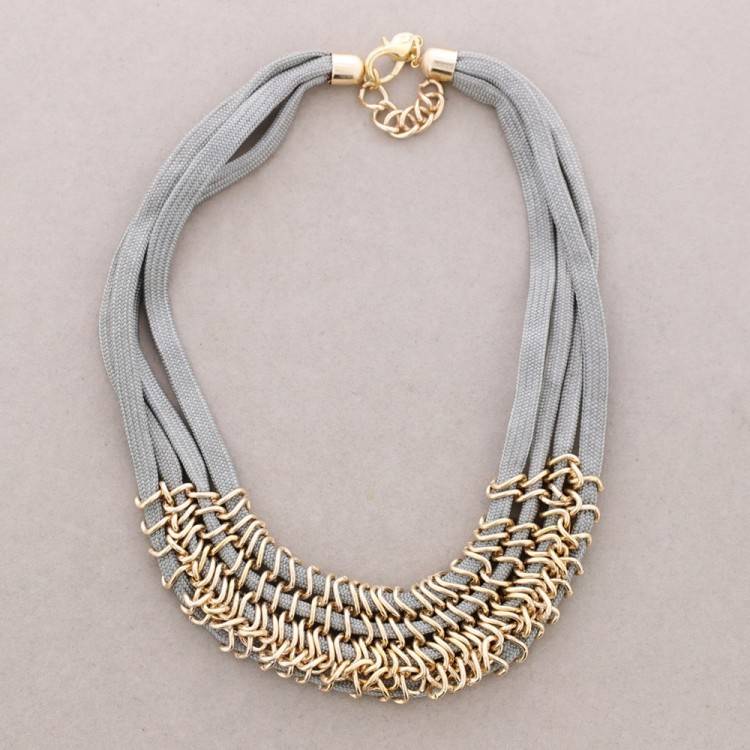SHORT NECKLACE FOUR ROWS RINGS 2