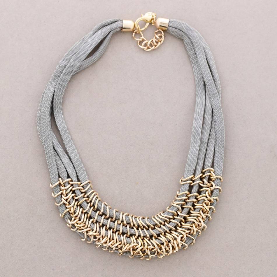 SHORT NECKLACE FOUR ROWS RINGS