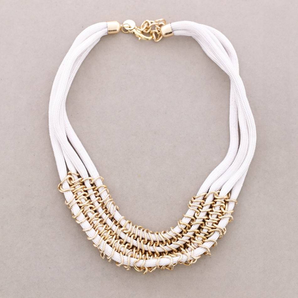 SHORT NECKLACE FOUR ROWS RINGS