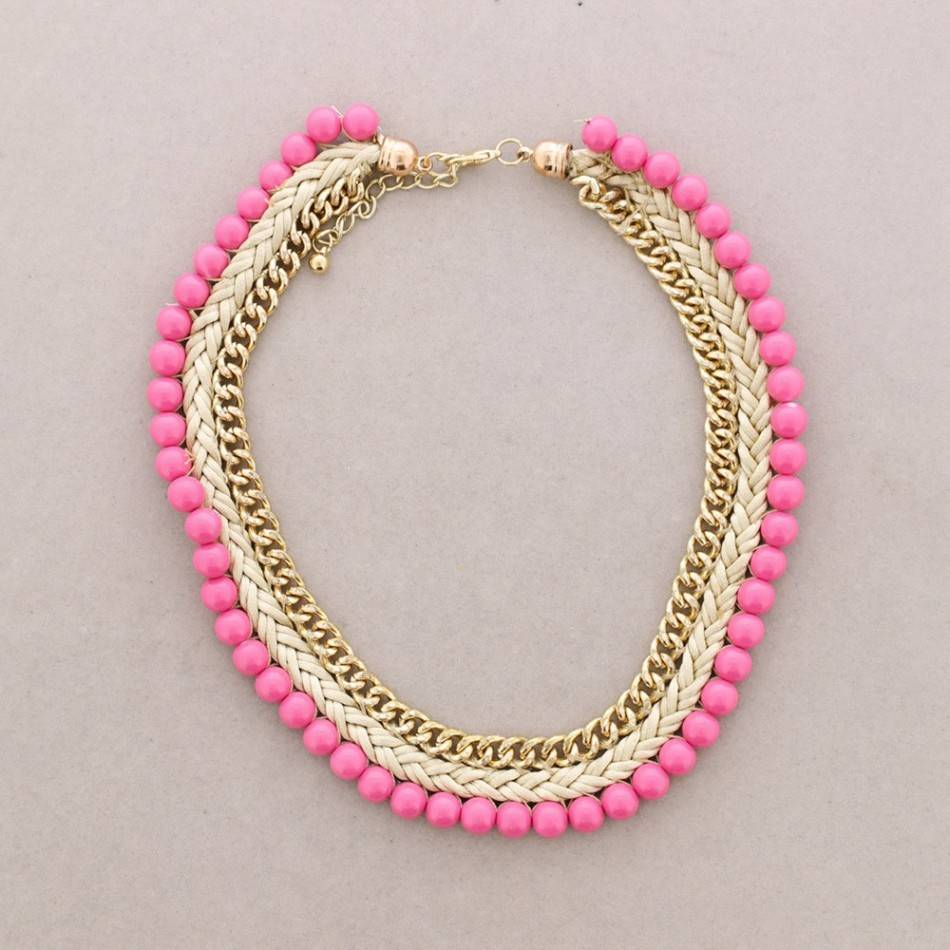 WOVEN BALL SHORT NECKLACE