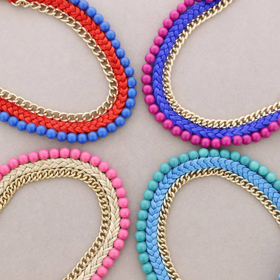 WOVEN BALL SHORT NECKLACE