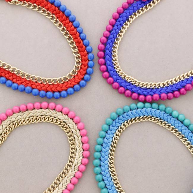 WOVEN BALL SHORT NECKLACE