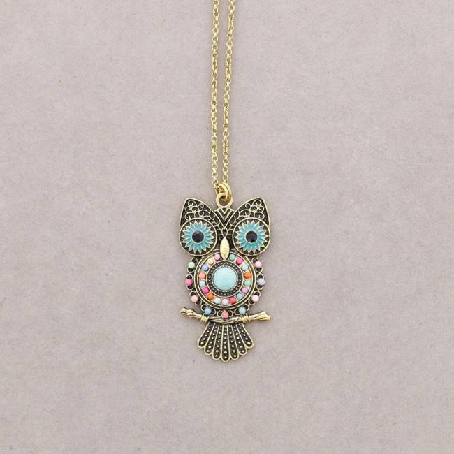 COLLAR LARGO COLG. FIGURA METAL CUENTAS
