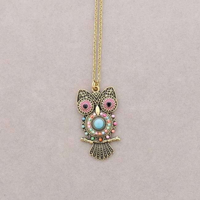 COLLAR LARGO COLG. FIGURA METAL CUENTAS