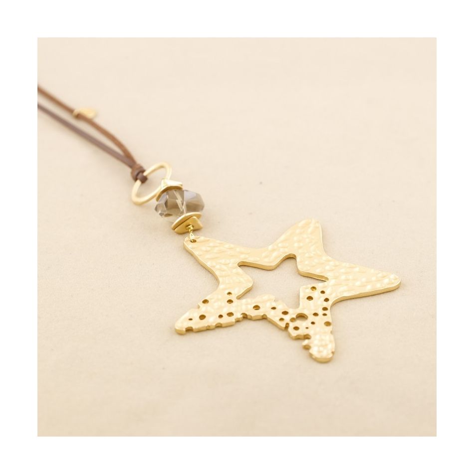 COLLAR LARGO COLGANTE ESTRELLA METAL