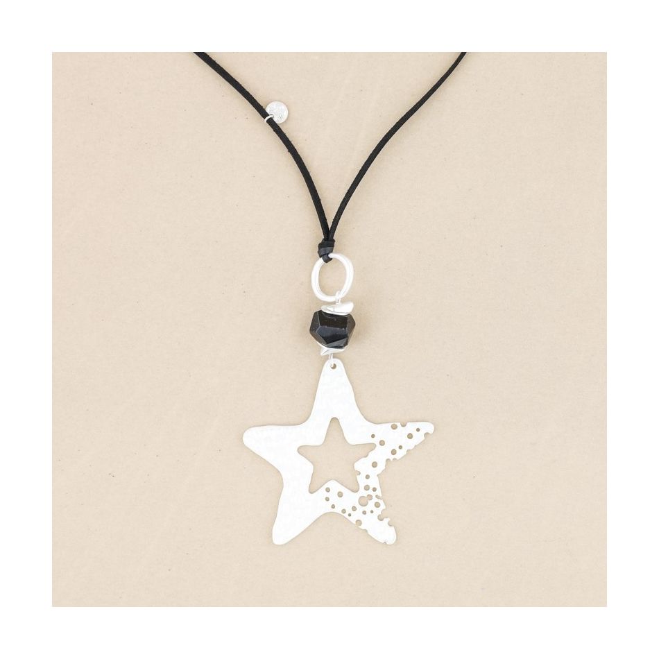 METAL STAR PENDANT LONG NECKLACE