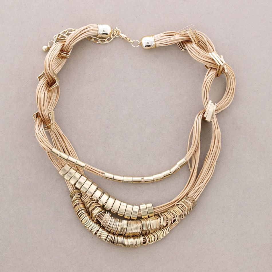 LEATHER CHOKER WITH METAL BEADS