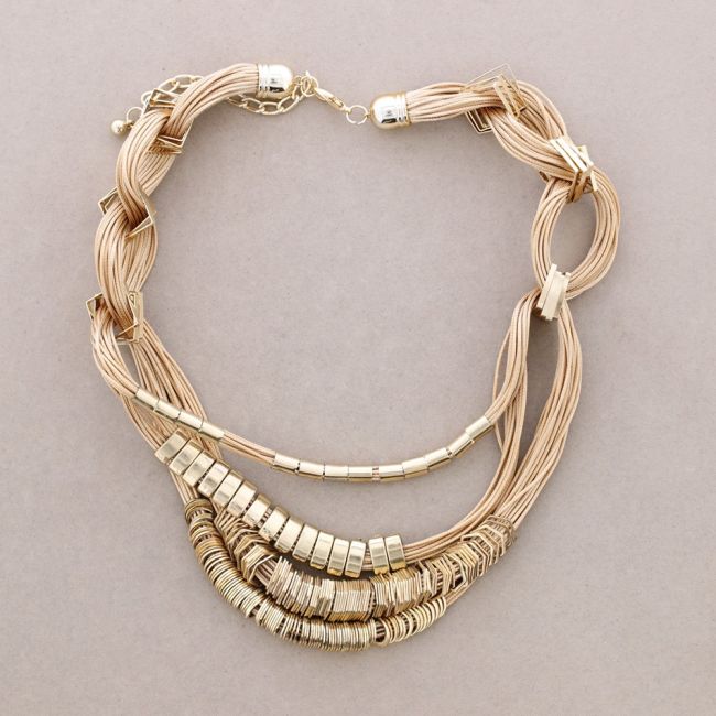 LEATHER CHOKER WITH METAL BEADS